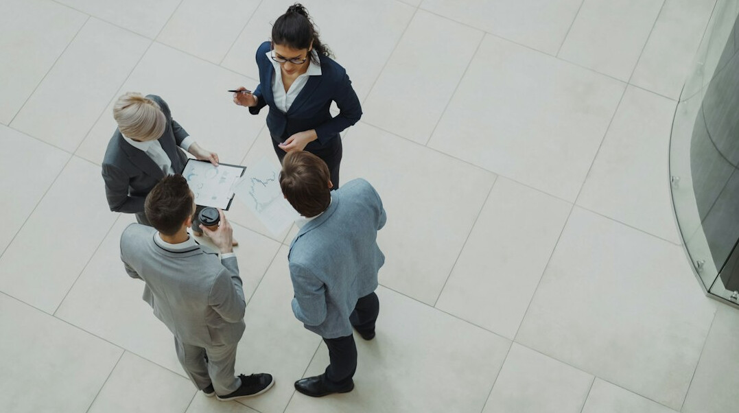 business team discussing insurance